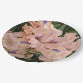 Blush Pink Bartded Iris Floral Paper Plate Pappteller (Schrägansicht)
