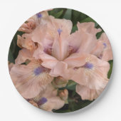 Blush Pink Bartded Iris Floral Paper Plate Pappteller (Vorderseite)