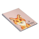 Blush Pink Be Happy Fox Notizblock (Rechte Seite)