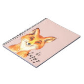 Blush Pink Be Happy Fox Notizblock (Linke Seite)