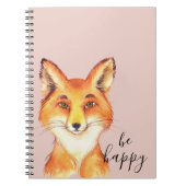 Blush Pink Be Happy Fox Notizblock (Vorderseite)