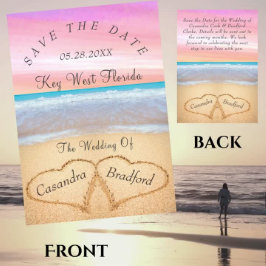 Blush Pink Beach Hochzeit 2 Herz Sand Hochzeit Einladung