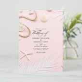 Blush Pink Beach Hochzeitseinladung Einladung (Stehend Vorderseite)