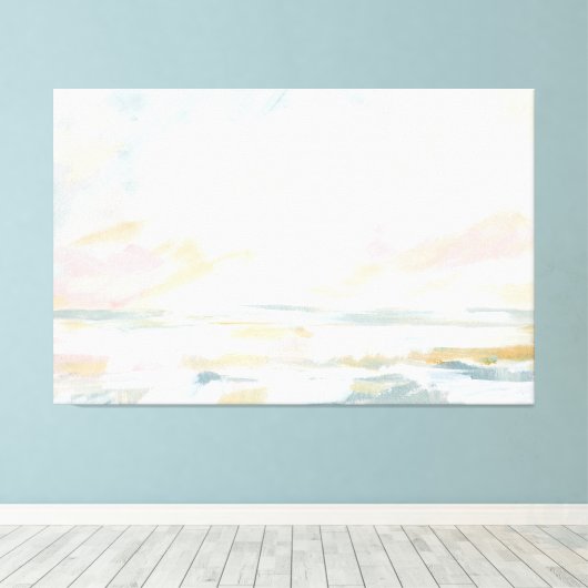 Blush Pink Beach Seascape Fine Art Canvas Print Leinwanddruck (Insitu (Holzboden))