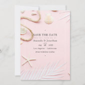 Blush Pink Beach Wedding Foto Save The Date (Vorderseite)