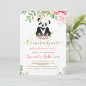 Blush Pink Bear Baby Dusche wir können frühzeitig  Einladung (Stehend Vorderseite)