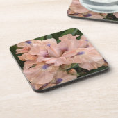 Blush Pink Bearded Iris Floral Getränkeuntersetzer (Linke Seite)