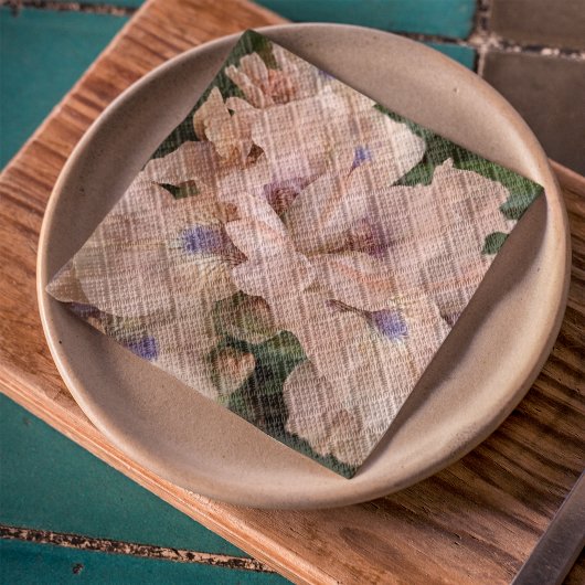 Blush Pink Bearded Iris Floral Napkins Serviette