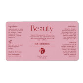 Blush Pink Beauty Bottle Product Label (Vorne)