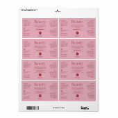 Blush Pink Beauty Bottle Product Label (Vorne)