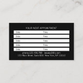 Blush Pink Beauty Salon Appointment Visitenkarte (Rückseite)