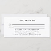 Blush Pink Beauty Salon Gift Certificate (Rückseite)