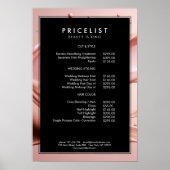 Blush Pink Beauty Salon Price List  Poster (Vorne)