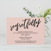 Blush Pink bedauerlicherweise Hochzeitstornierungs Einladung (Stehend Vorderseite)