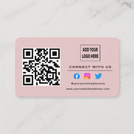 Blush Pink befolgen Sie die Prüfung, um mit dem QR Visitenkarte