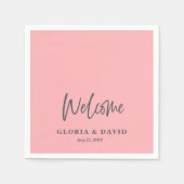 Blush Pink Begrüßung Serviette (Vorderseite)