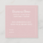 Blush Pink Behalt mir kein Geheimnis Minimalistisc Empfehlungskarte (Rückseite)