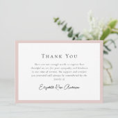 Blush Pink Bereavement Beileid Beerdigung Dankeskarte (Stehend Vorderseite)