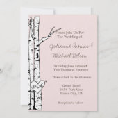 Blush Pink Birch Trees Wedding Einladung (Rückseite)