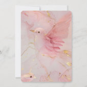 Blush Pink Birds Baby Dusche Einladung (Rückseite)
