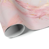 Blush Pink Birds Baby Dusche Geschenkpapier (Rolleneckpunkt)