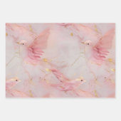 Blush Pink Birds Baby Dusche Geschenkpapier Set (Vorderseite 3)