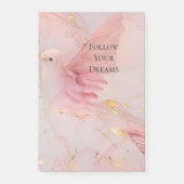 Blush Pink Birds Baby Dusche Post-it Klebezettel (Vorderseite)