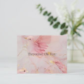 Blush Pink Birds Baby Dusche Postkarte (Stehend Vorderseite)