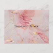 Blush Pink Birds Baby Dusche Postkarte (Vorderseite)