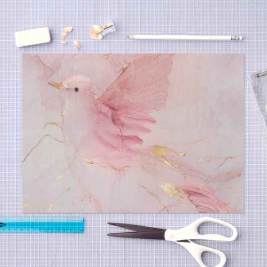 Blush Pink Birds Baby Dusche Seidenpapier (Handwerk)