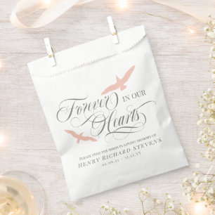 Blush Pink Birds Forever in unseren Herz-Bird-Saat Geschenktütchen