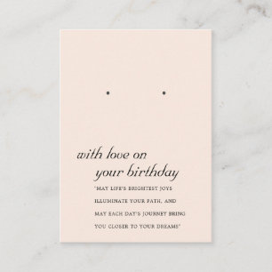 BLUSH PINK BIRTHAY FRIEND EARRING DISPLAY CARD PLATZKARTE