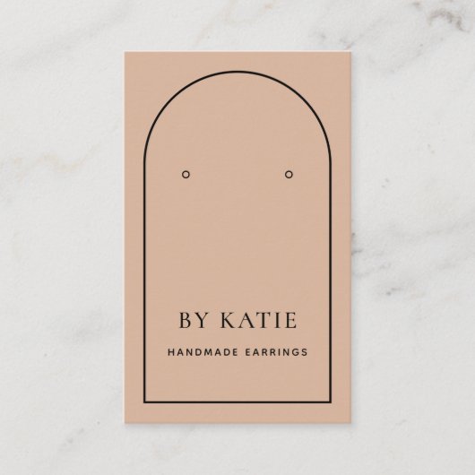 Blush Pink & Black Arch Earring Display Card Visitenkarte (Vorderseite)