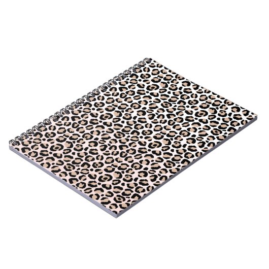 Blush Pink Black Creme Leopard Print Notizblock (Linke Seite)