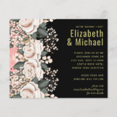 Blush Pink Black Floral Hochzeitbudget (Vorderseite)