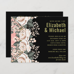 Blush Pink Black Floral Hochzeitbudget