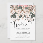 Blush Pink Black Floral Hochzeitbudget (Vorderseite)