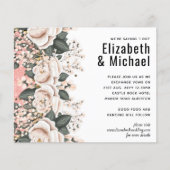 Blush Pink Black Floral Hochzeitbudget (Vorderseite)