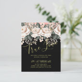 Blush Pink Black Floral Hochzeitbudget (Stehend Vorderseite)