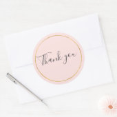 Blush Pink Black Gold Circle Vielen Dank Runder Aufkleber (Umschlag)