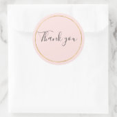 Blush Pink Black Gold Circle Vielen Dank Runder Aufkleber (Tasche)