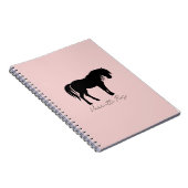 Blush Pink Black Horse Name Notizblock (Rechte Seite)