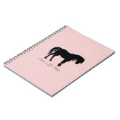 Blush Pink Black Horse Name Notizblock (Linke Seite)