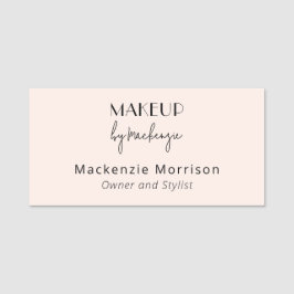 Blush Pink Black Makeup Salon Rectangle Namensschild