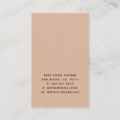 Blush Pink & Black Minimal Nekklace Display Card Visitenkarte (Rückseite)