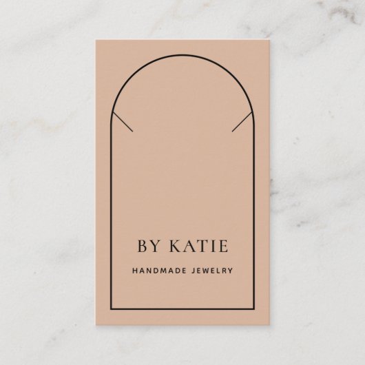Blush Pink & Black Minimal Nekklace Display Card Visitenkarte (Vorderseite)