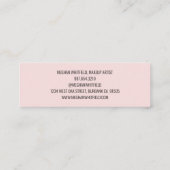 Blush Pink Black Modern Photo Makeup Mini Visitenkarte (Rückseite)
