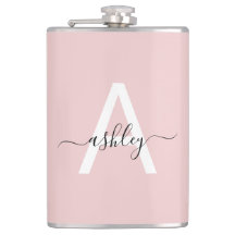 Blush Pink Black Monogram Girl Junggeselinnen-Absc