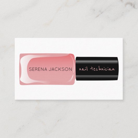 Blush Pink Black Nail poliert Flaschenmanikurist Visitenkarte (Vorderseite)