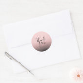 Blush Pink & Black Ombre Moderne Gastgeschenk Hoch Runder Aufkleber (Umschlag)